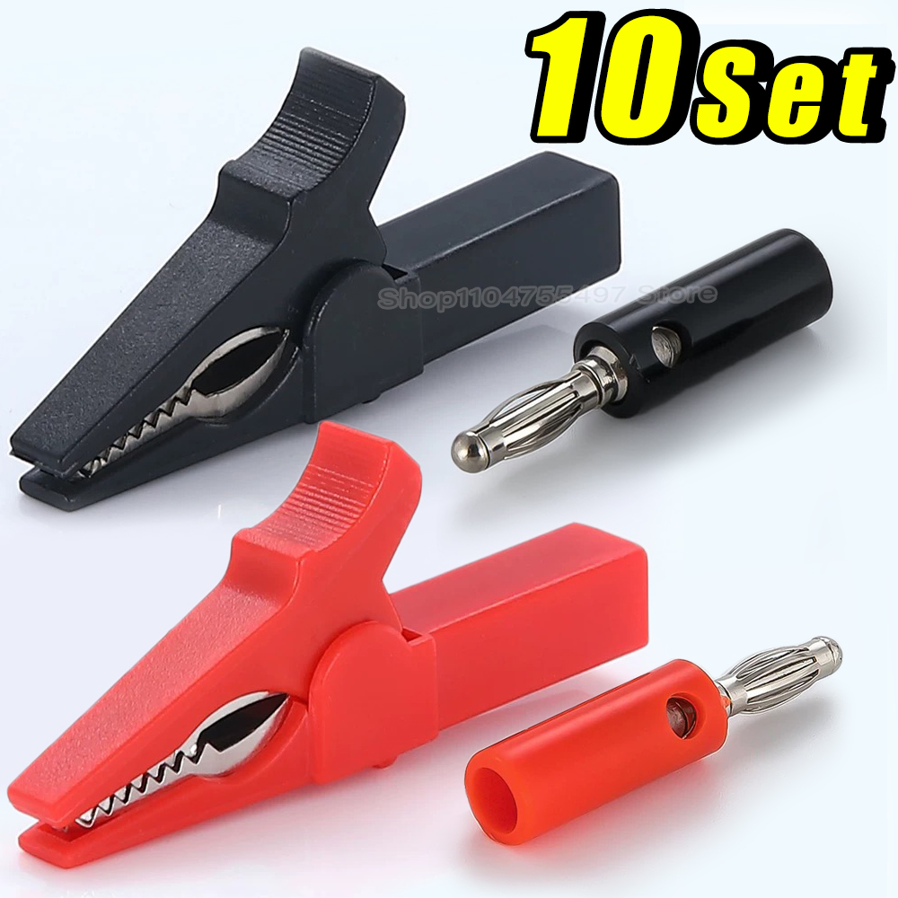 Crocodile Clip Set - Krokodillenklem met bananenstekkers Set Geen lassen