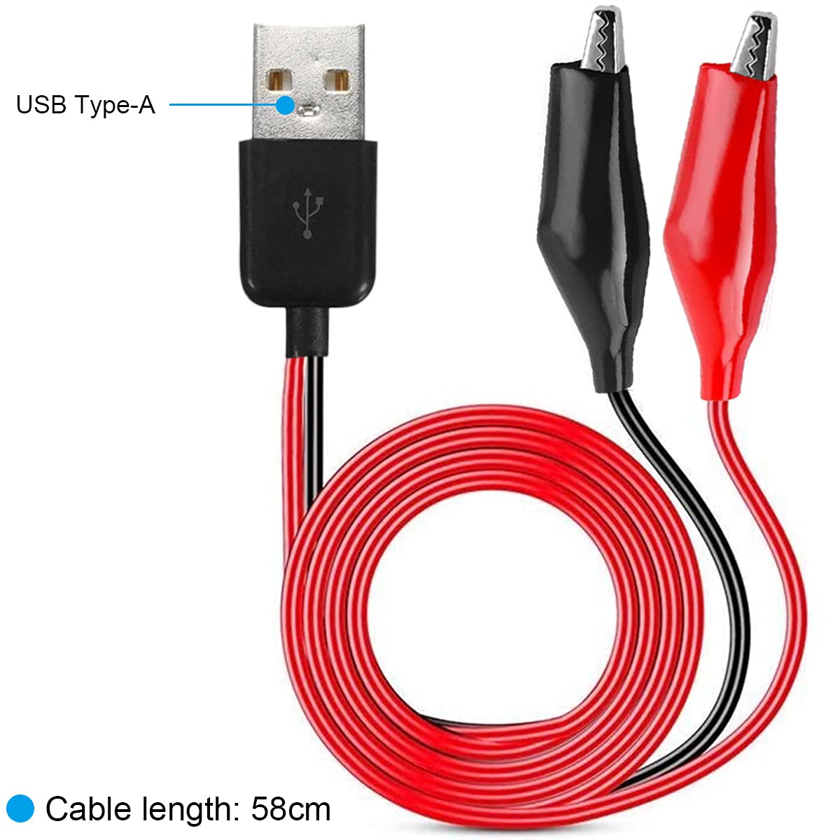 Crocodile Clip Set - Krokodillenklem naar USB, krokodillenklemmen naar USB