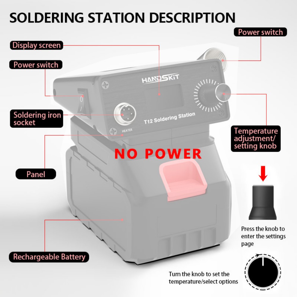 T12 Draadloos draagbaar soldee - Diy Soldering Station No Electronics recensie en prijs