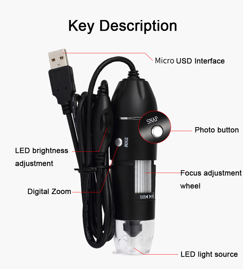 USB Digitale Microscoop 500X/1 - Diy Electronics Microscope recensie en prijs