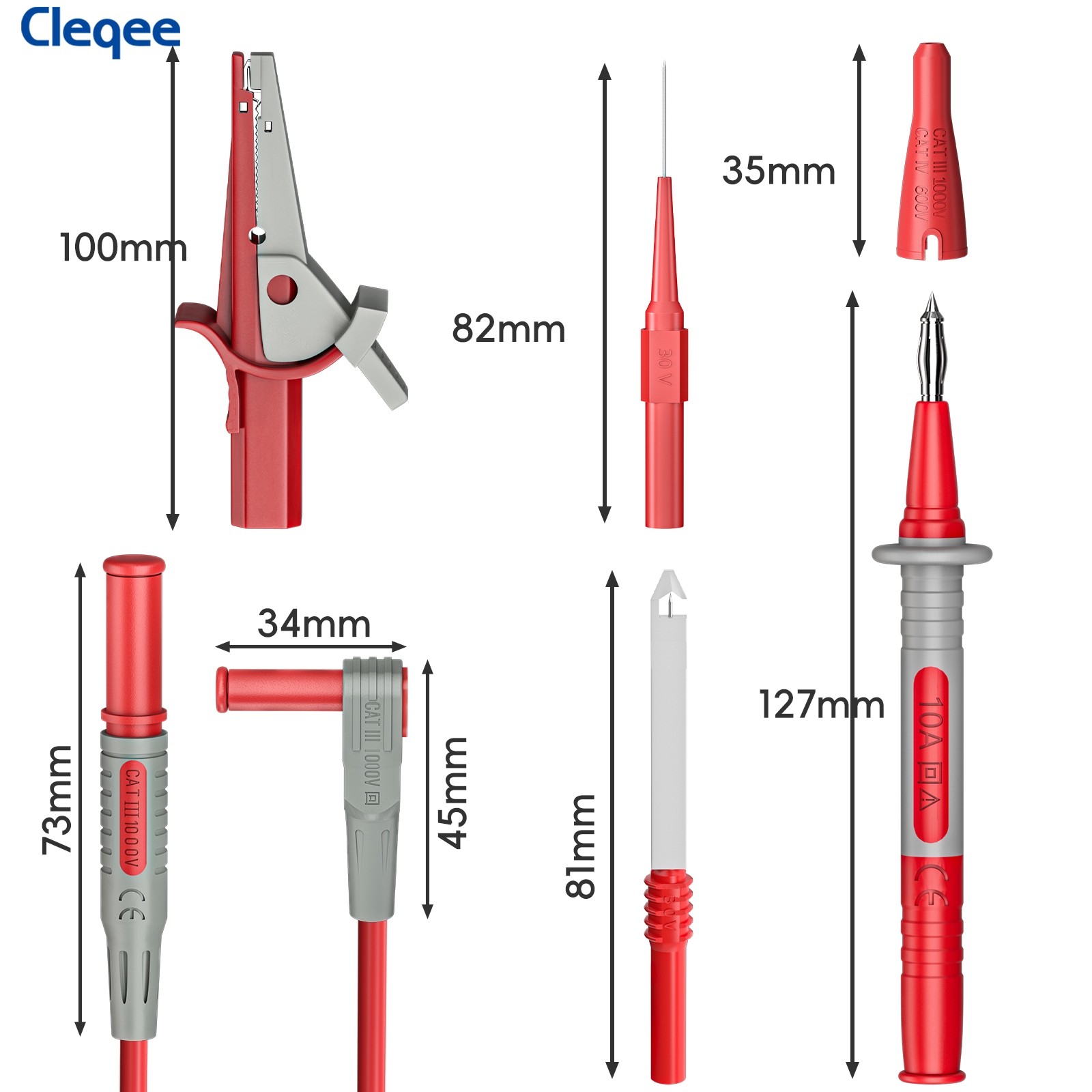 Cleqee CKT004 multimeter meets - Crocodile Clip Set recensie en prijs